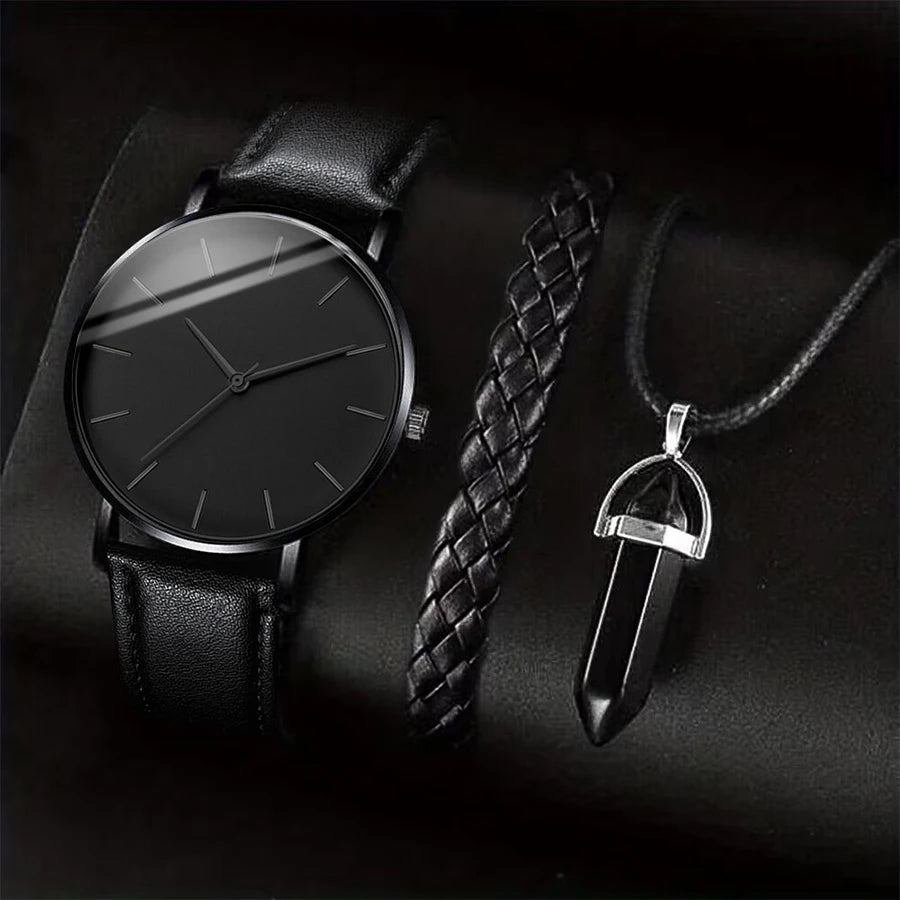 Executive Black Timepiece Set
