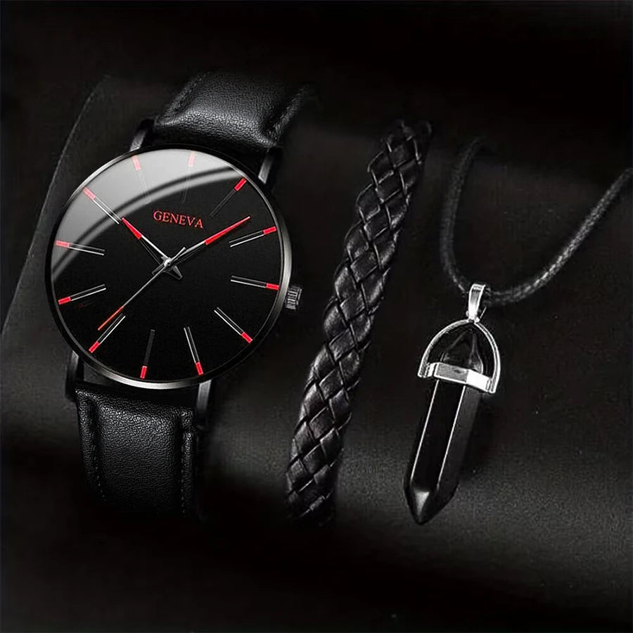 Executive Black Timepiece Set
