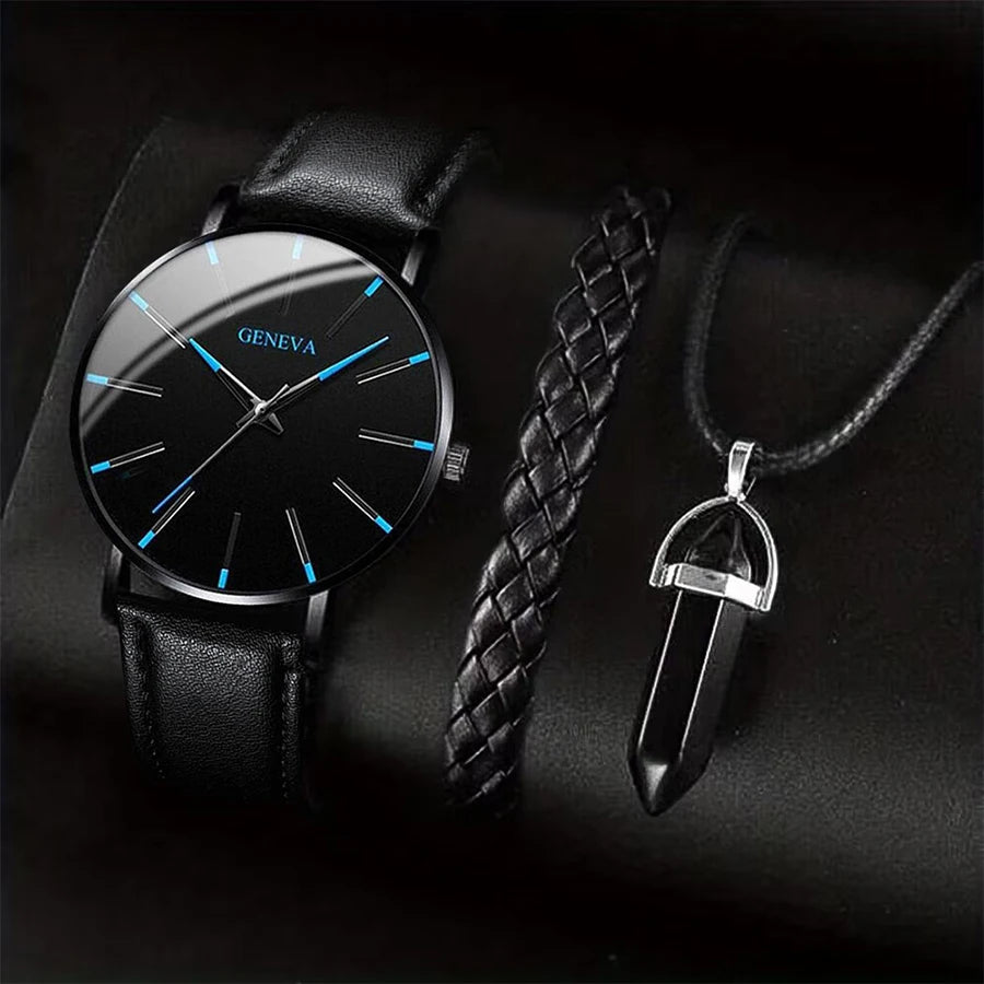 Executive Black Timepiece Set