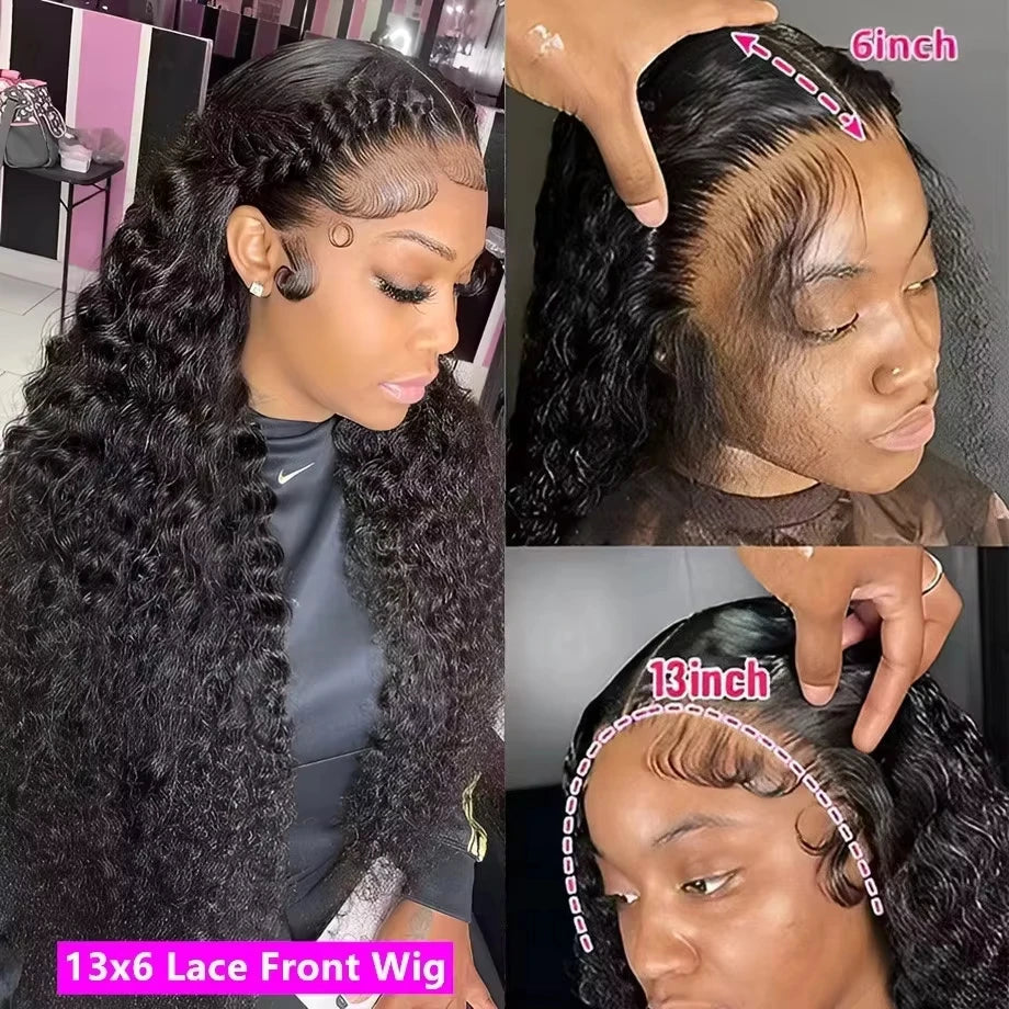 Halo Deep Wave Goddess Wig – HD Lace Human Hair Wig