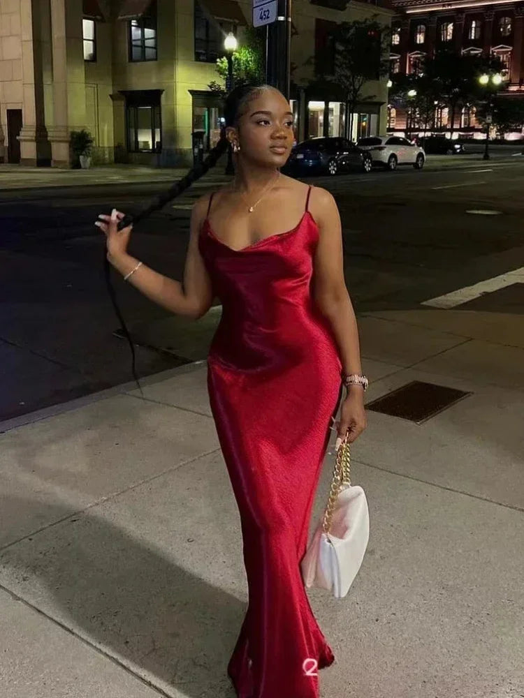 Women’s Satin Slip Maxi Dress