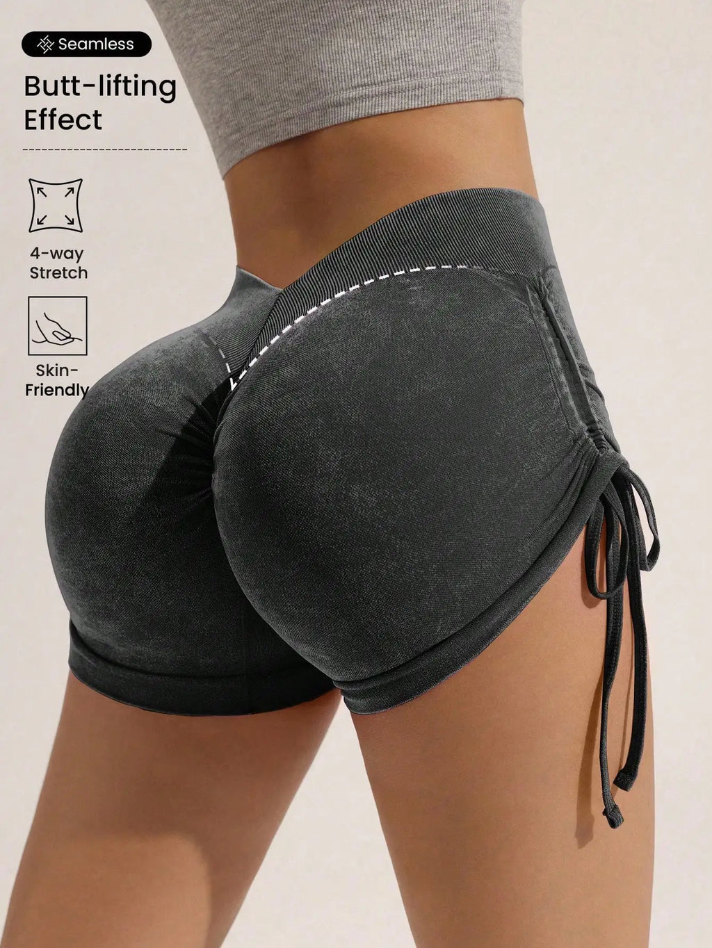 Halo Heart™ Peach Perfect Scrunch Shorts
