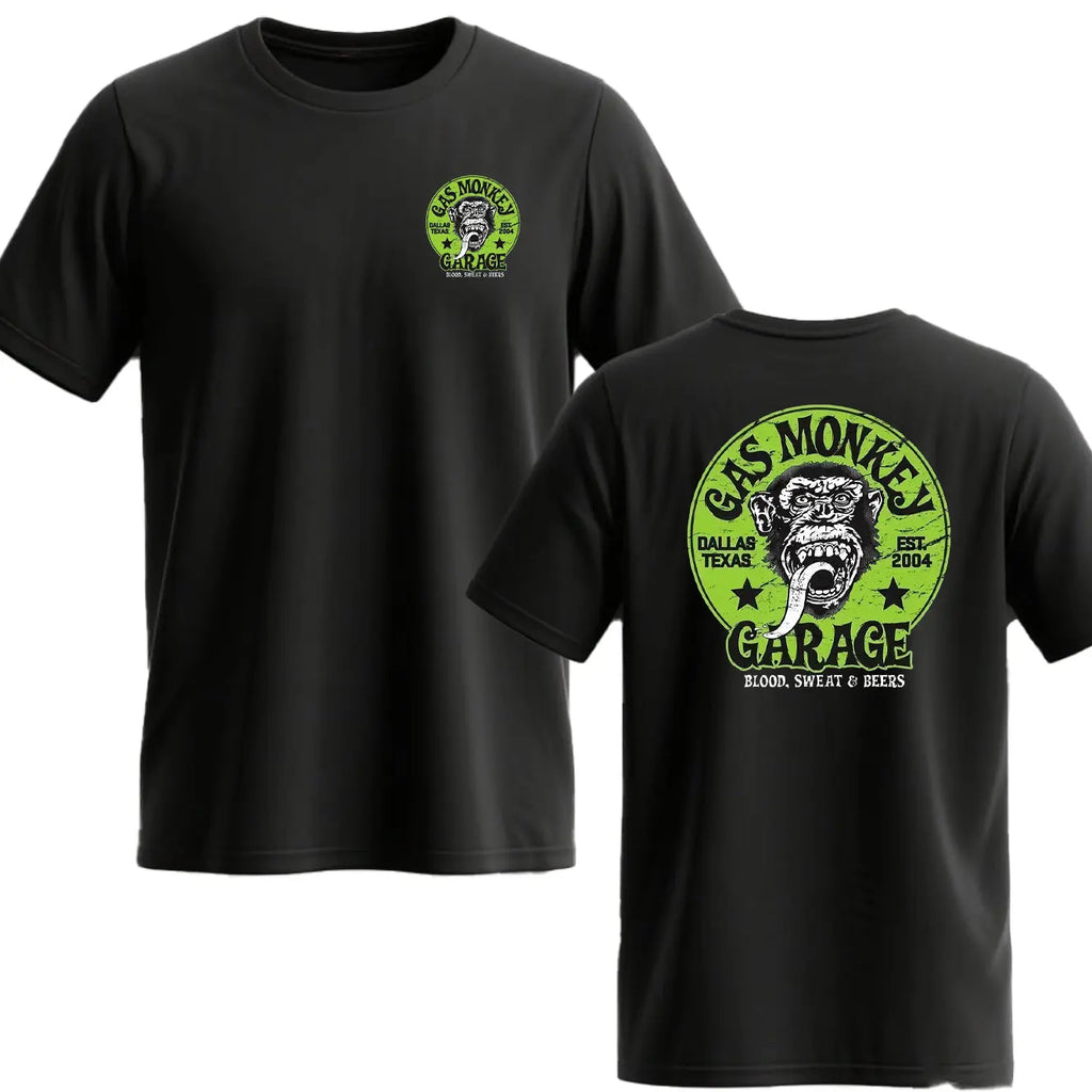 Trending Gas Monkeys Garage Print Short-sleev Hot Sale Vintage Fashion Men T Shirt Unique Classic Streetwear Harajuku Cotton Top