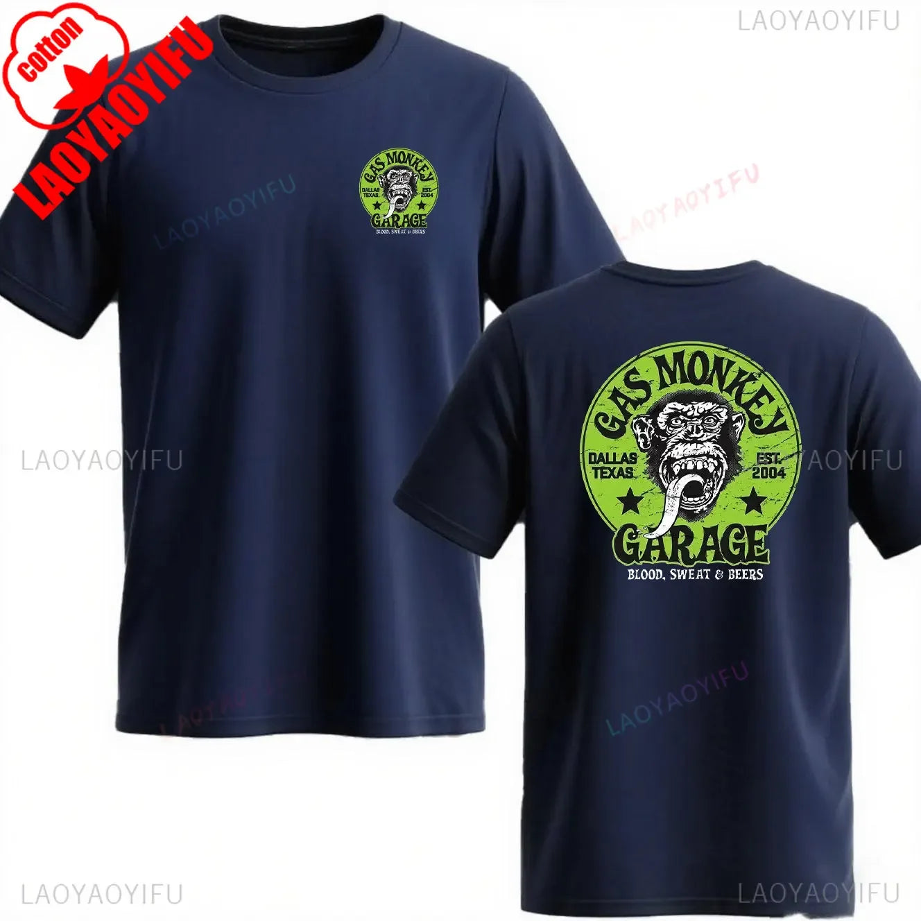 Trending Gas Monkeys Garage Print Short-sleev Hot Sale Vintage Fashion Men T Shirt Unique Classic Streetwear Harajuku Cotton Top