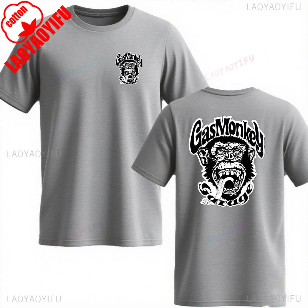 Trending Gas Monkeys Garage Print Short-sleev Hot Sale Vintage Fashion Men T Shirt Unique Classic Streetwear Harajuku Cotton Top