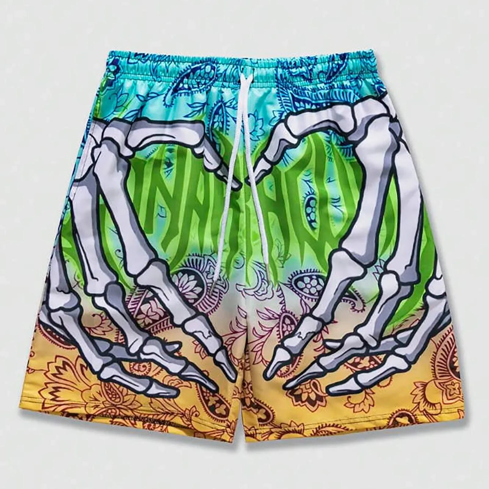 Men's summer skeleton shorts plus size casual men's thin sports running shorts men's jogging sportswear fitness sweatpants
