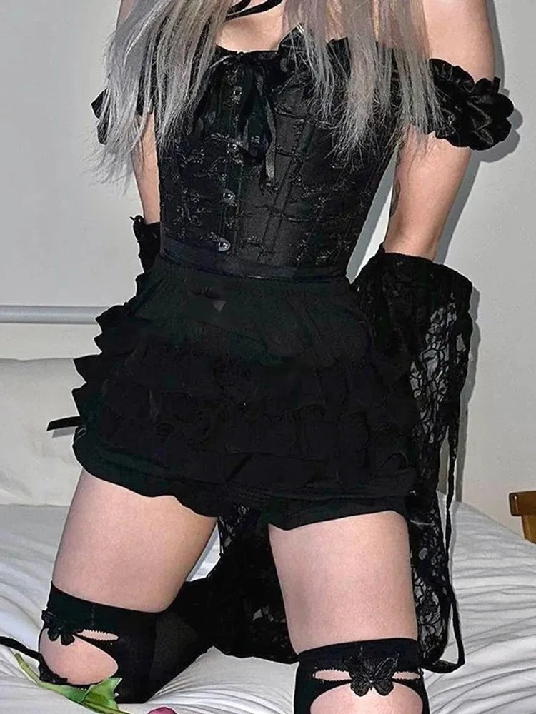 Midnight Kiss Ruffle Shorts