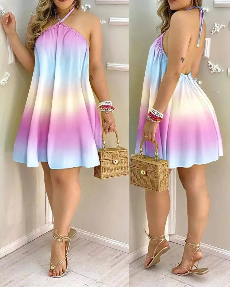 Island Blossom Halter Dress