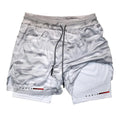 Men Running Shorts 2 in 1 Double-deck Sport Sportswear Gym Fitness Short Pants Training Jogging Bottom Men's Clothing