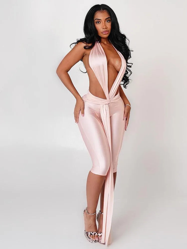 Midnight Temptation Halter Jumpsuit