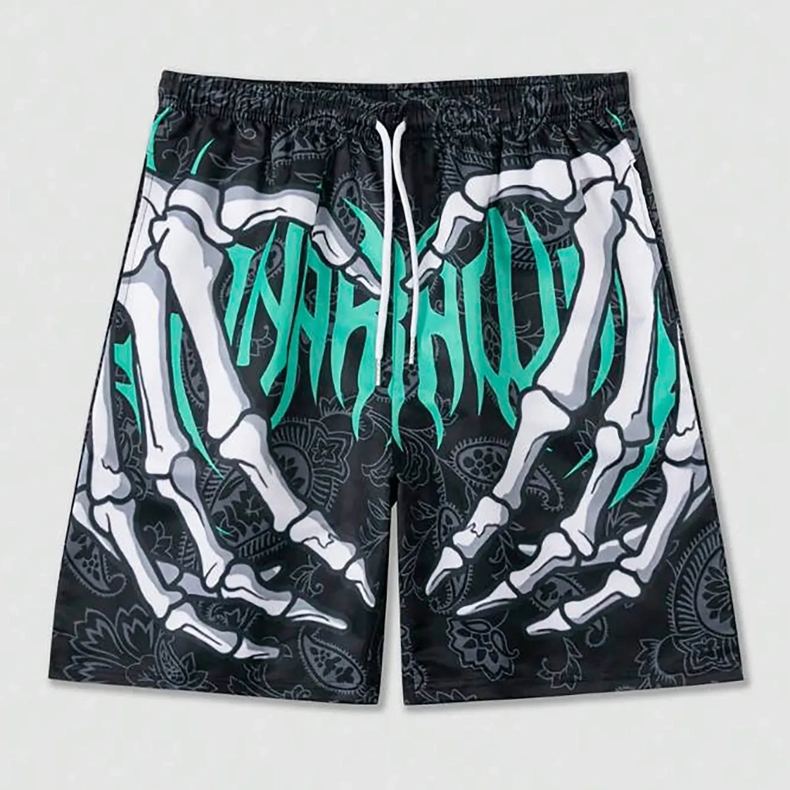 Men's summer skeleton shorts plus size casual men's thin sports running shorts men's jogging sportswear fitness sweatpants