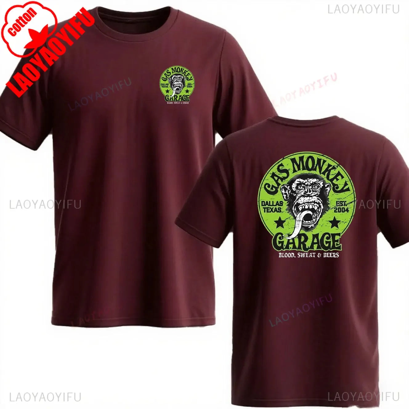 Trending Gas Monkeys Garage Print Short-sleev Hot Sale Vintage Fashion Men T Shirt Unique Classic Streetwear Harajuku Cotton Top