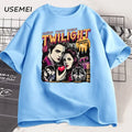 Vintage Twilight Printed T Shirt Book Lover Twilight Saga Comic T-shirt Retro Vampires Romance Tshirt Casual Short Sleeve Tees