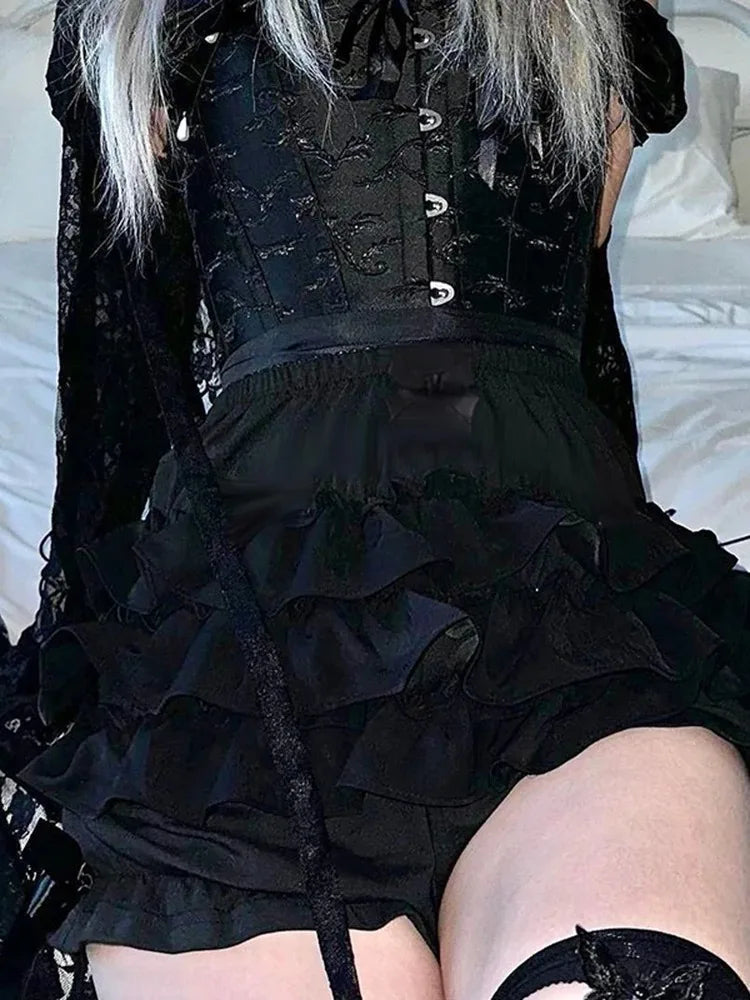 Midnight Kiss Ruffle Shorts