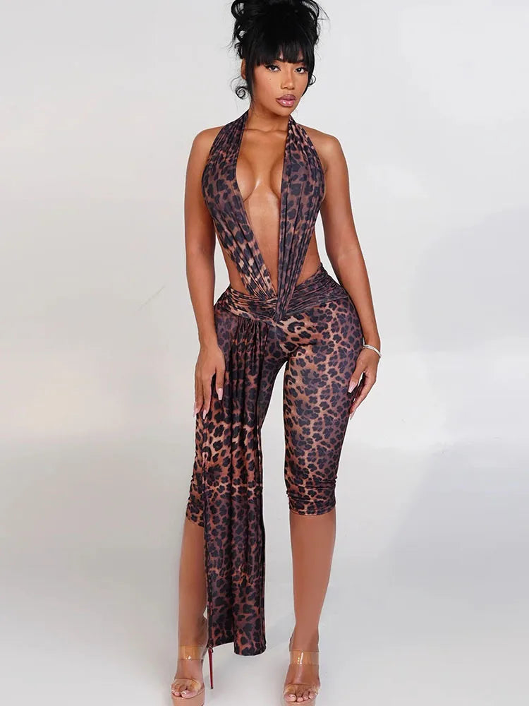 Midnight Temptation Halter Jumpsuit