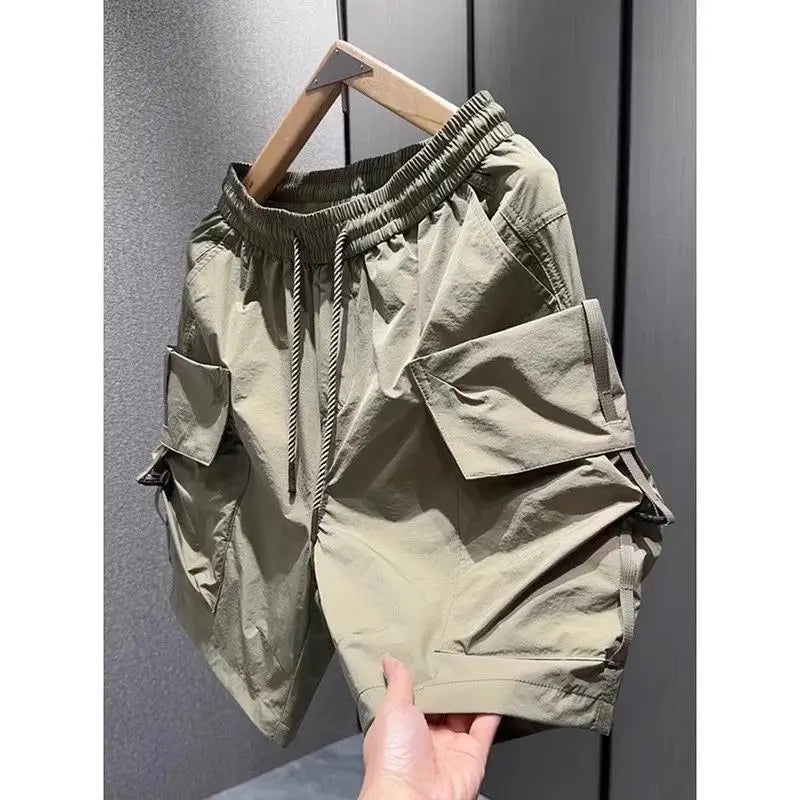 2026 Summer New Tooling Shorts Men's Casual Five-point Pants Big Pockets Trend Loose Quick Drying