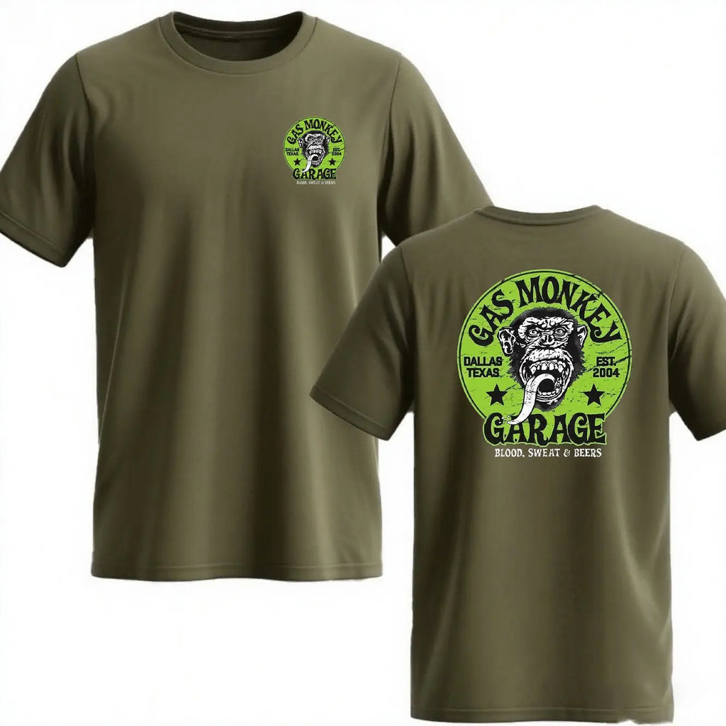 Trending Gas Monkeys Garage Print Short-sleev Hot Sale Vintage Fashion Men T Shirt Unique Classic Streetwear Harajuku Cotton Top