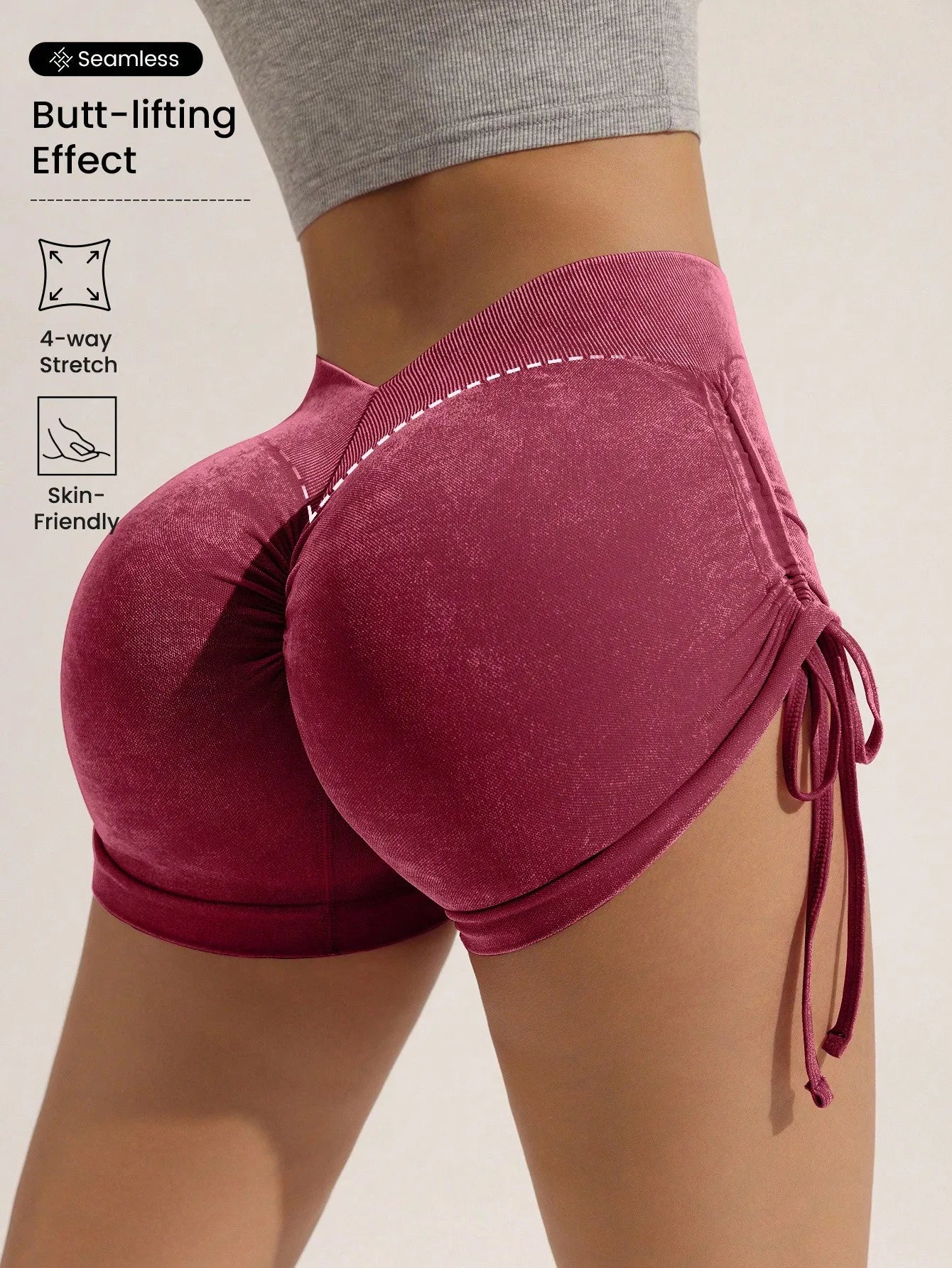 Halo Heart™ Peach Perfect Scrunch Shorts