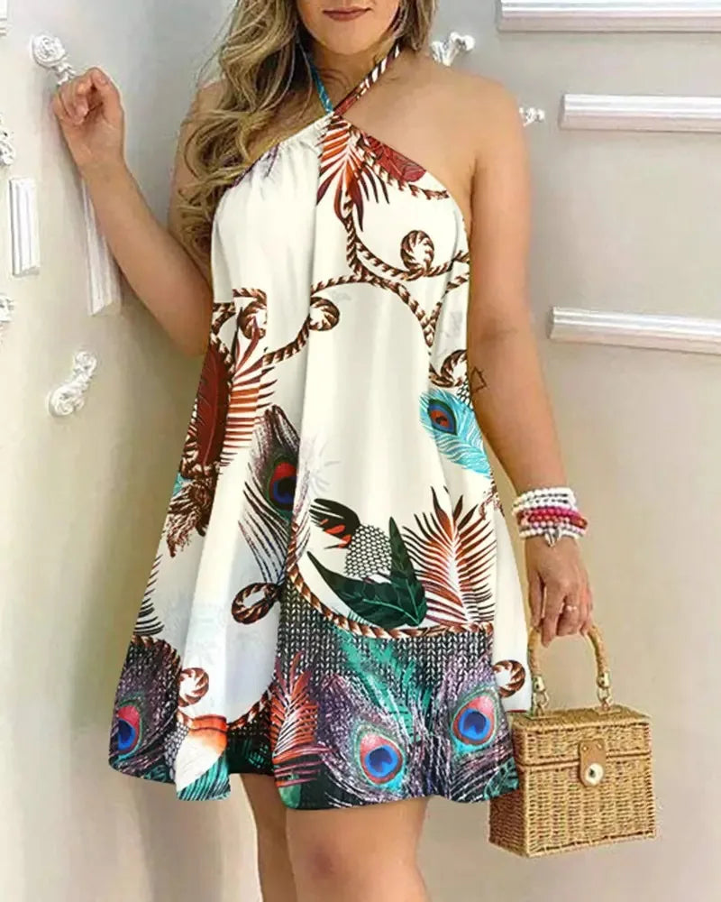 Island Blossom Halter Dress