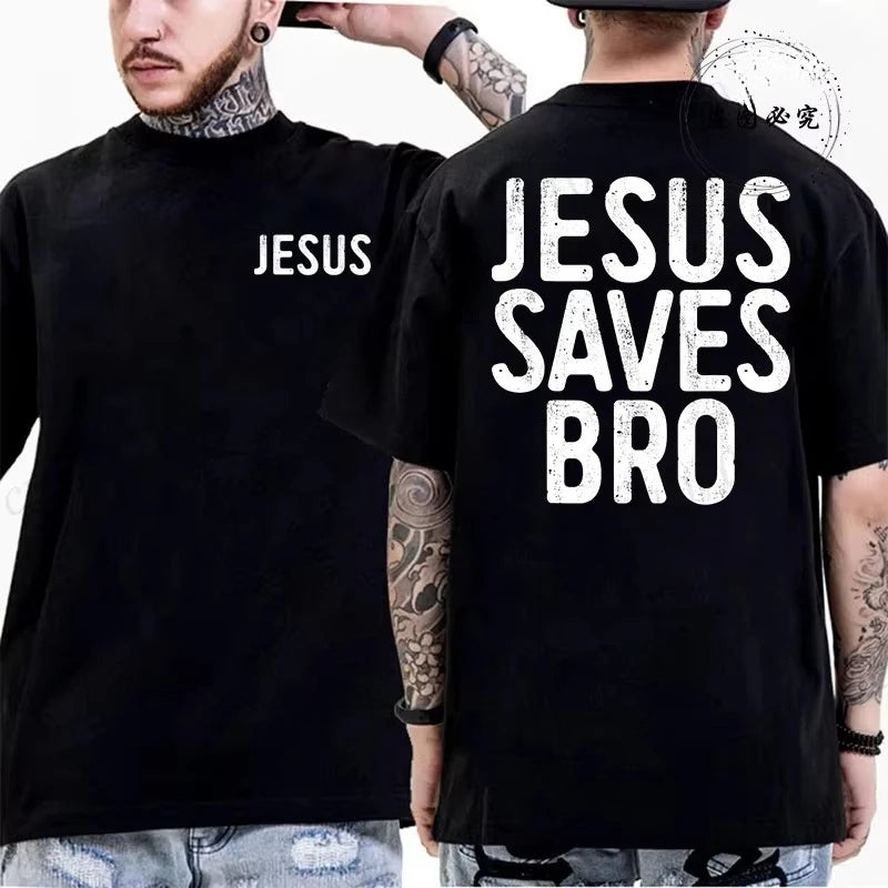 Summer Men's T-Shirts Comfortable Round Neck Short-sleeved Casual T-shirt Christian Jesus Bible Verse Print Men Fashion Tshirts