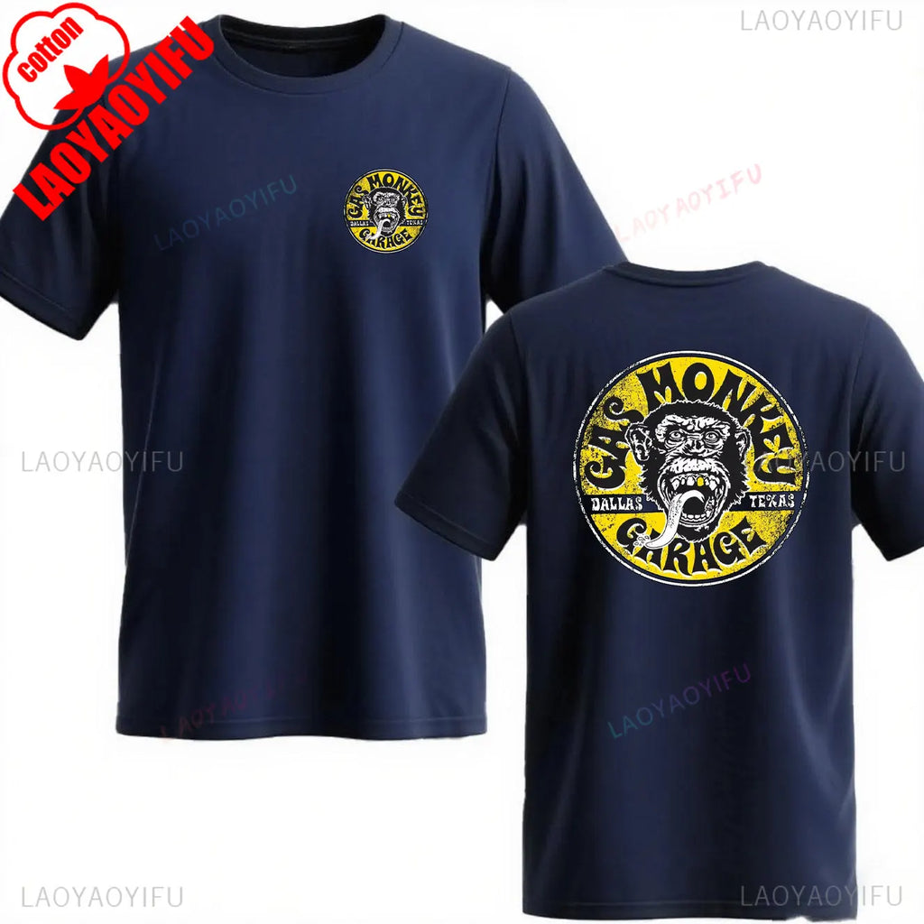 Trending Gas Monkeys Garage Print Short-sleev Hot Sale Vintage Fashion Men T Shirt Unique Classic Streetwear Harajuku Cotton Top