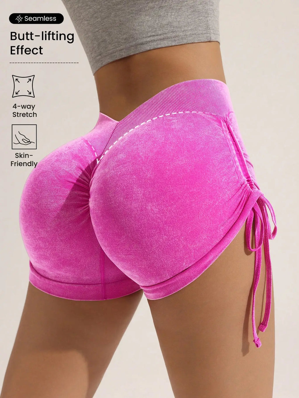 Halo Heart™ Peach Perfect Scrunch Shorts