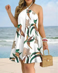Island Blossom Halter Dress