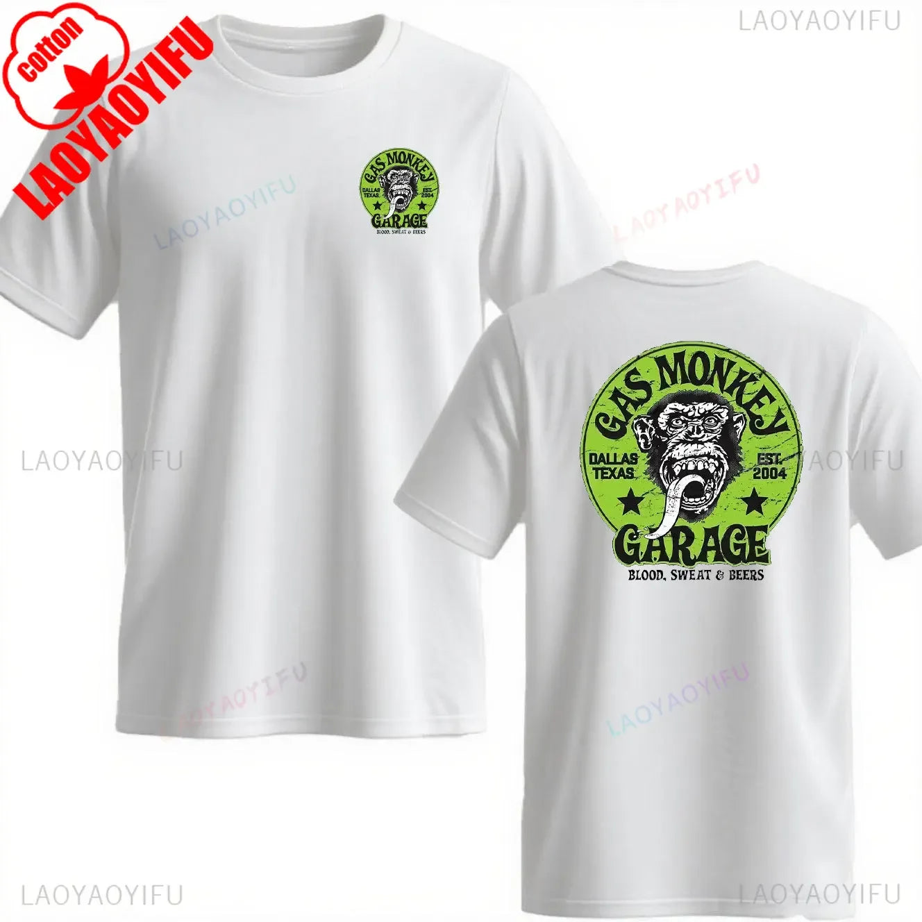 Trending Gas Monkeys Garage Print Short-sleev Hot Sale Vintage Fashion Men T Shirt Unique Classic Streetwear Harajuku Cotton Top