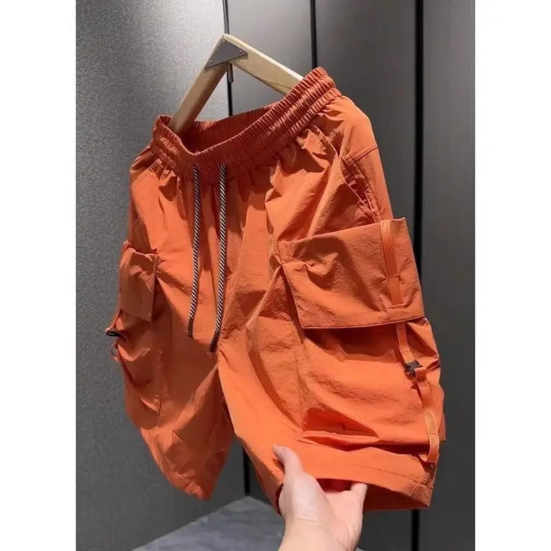 2026 Summer New Tooling Shorts Men's Casual Five-point Pants Big Pockets Trend Loose Quick Drying